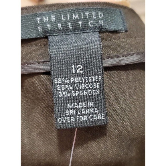 The Limited Stretch Women's Solid Brown Polyester Straight Knee Length Skirts 12 - Picture 6 of 7